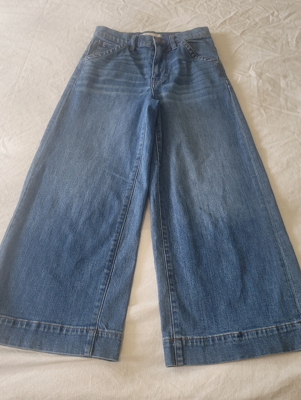 Madewell Wide Leg Crop Jeans Women's 25 Blue Preppy Coastal Relaxed Inseam 23"